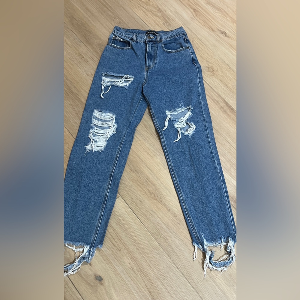 Retrofete Blue Distressed Women Jeans